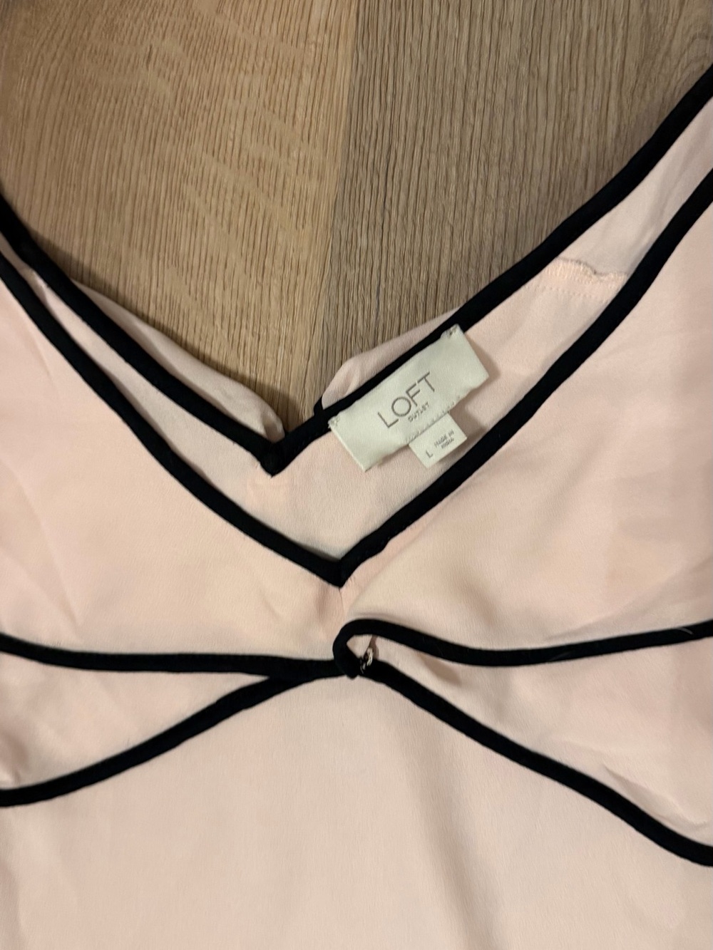 LOFT Outlet Blush Pink Cold Shoulder Ruffle Blouse Size Large